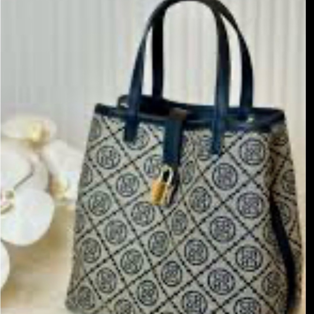 Elegant Black and Cream Tote Bag
